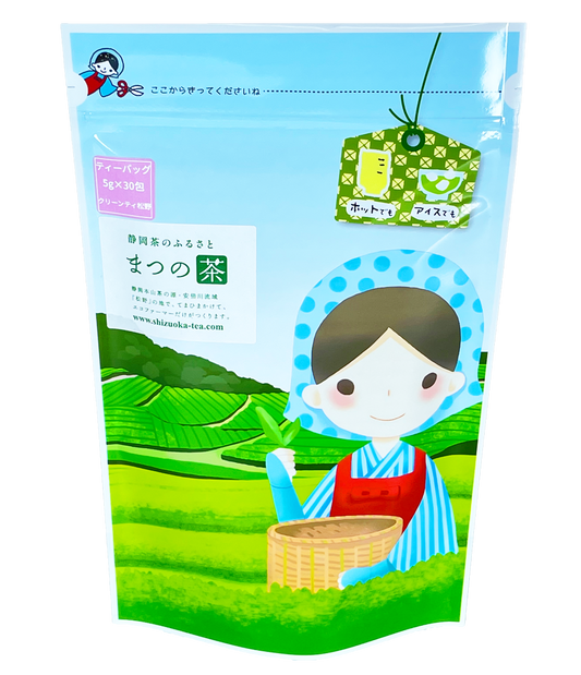 静岡茶 静岡本山 深蒸し茶 まつの茶 煎茶 冷茶 ティーバッグ 30個入